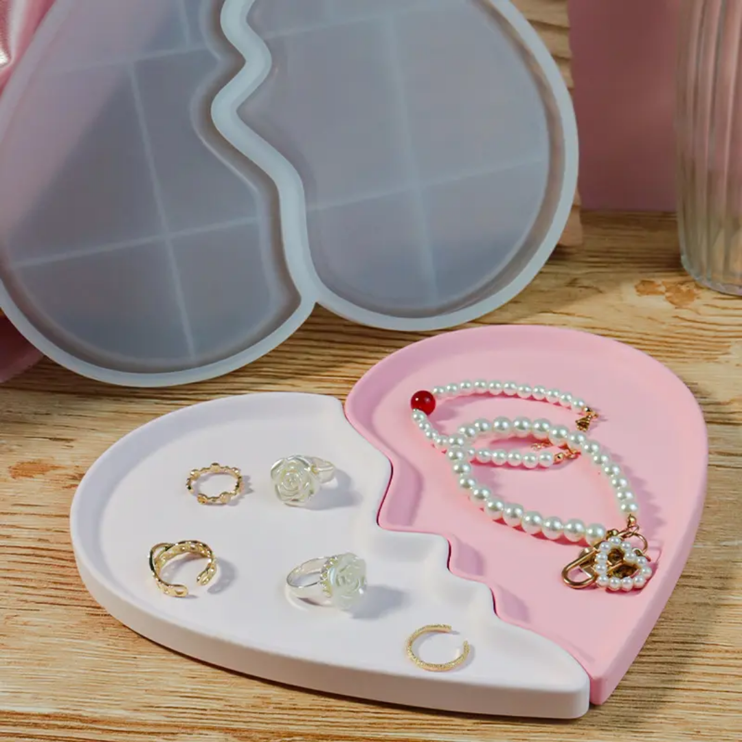 قالب سیلیکونی سینی قلب پازلی