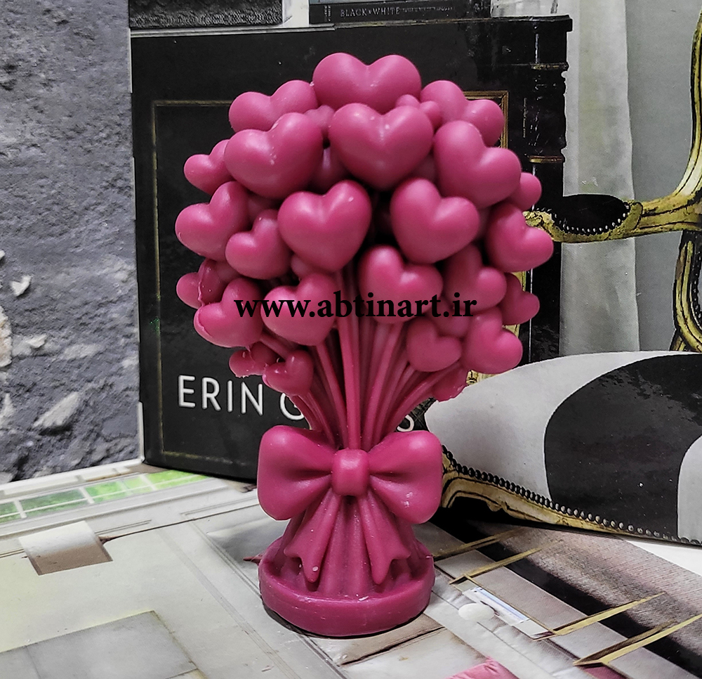 قالب سیلیکونی دسته بادکنک قلبی سه بعدی