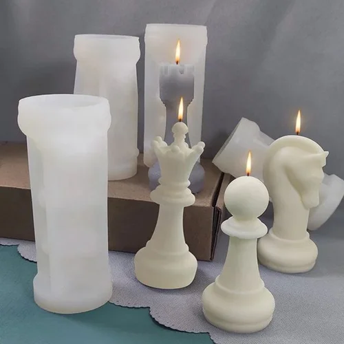 قالب سیلیکونی شمع مهره شطرنج 6 عددی