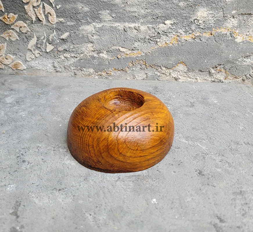 جا شمعی گرد سنگی طرح چوب